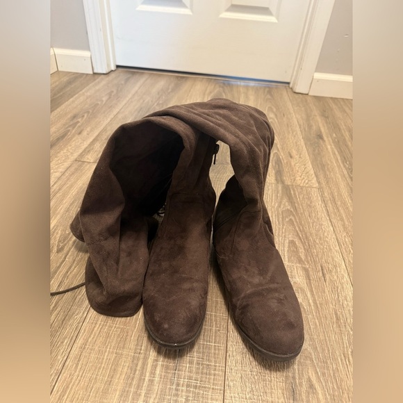 UNISA "Gillean" Over The Knee Stretch Women's Boots Textile Brown/Black 7.5 - Picture 8 of 9